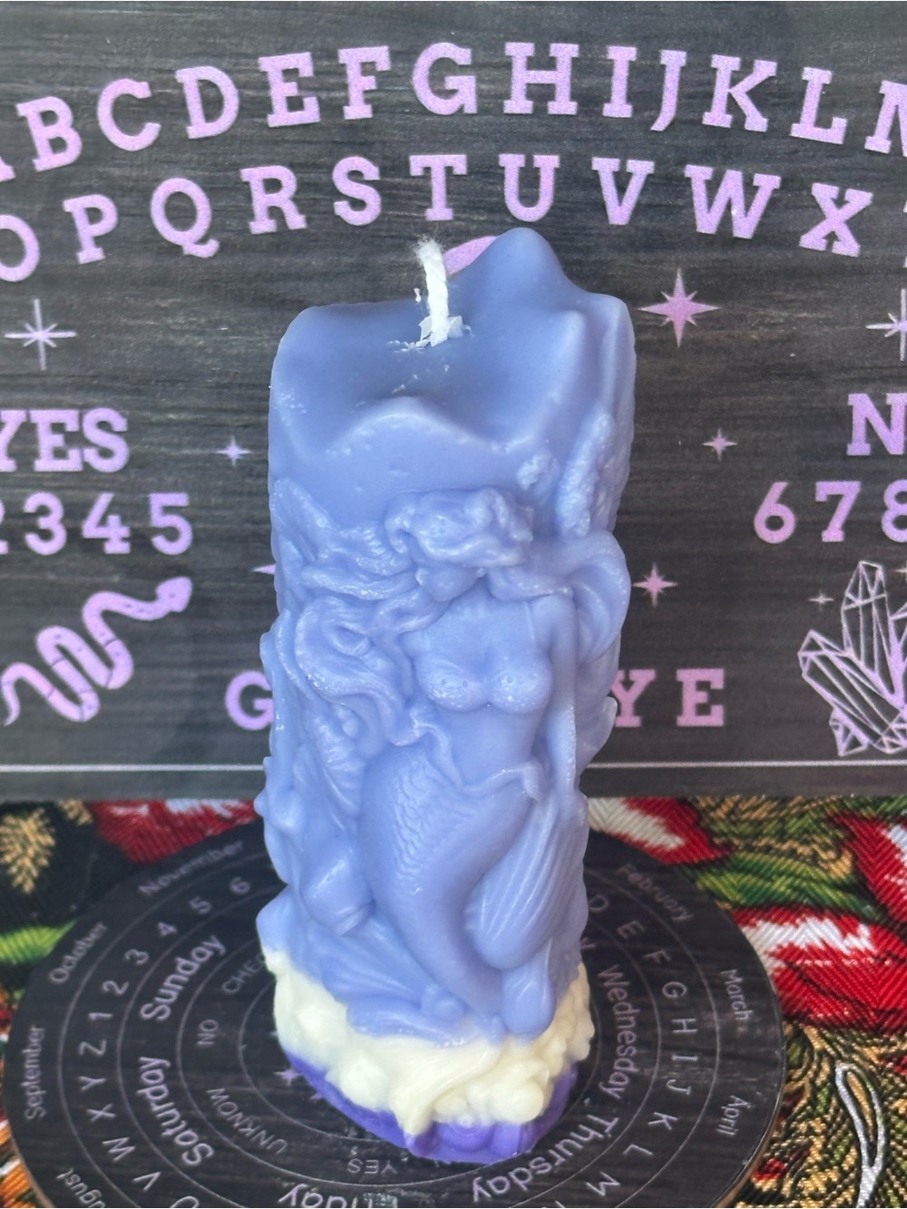 Moonlit Tide Mermaid Pillar Candle - Picture 5 of 9